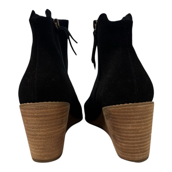 Toms Black Wedge Ankle Boots - Picture 3 of 5